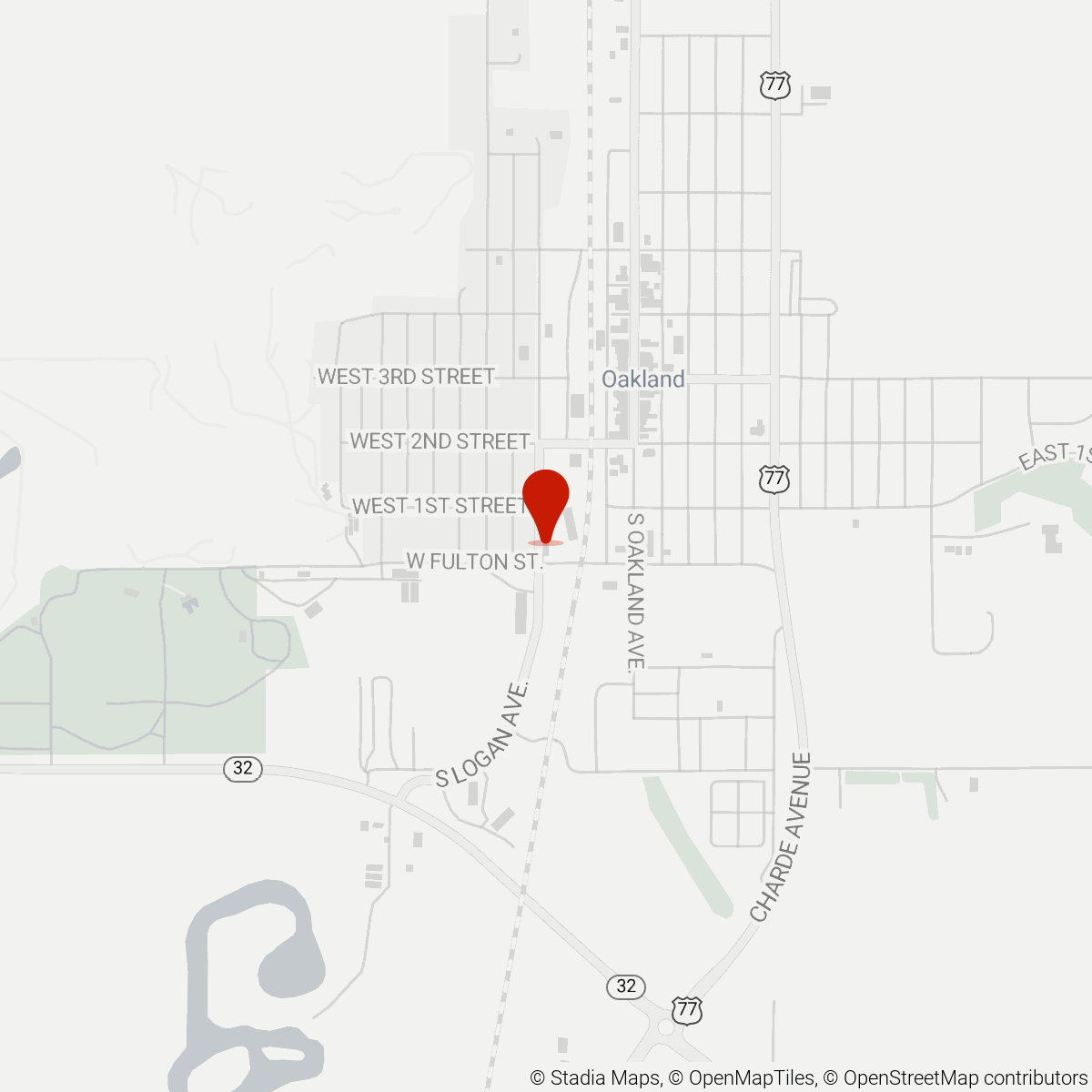 Map of Oakland, NE