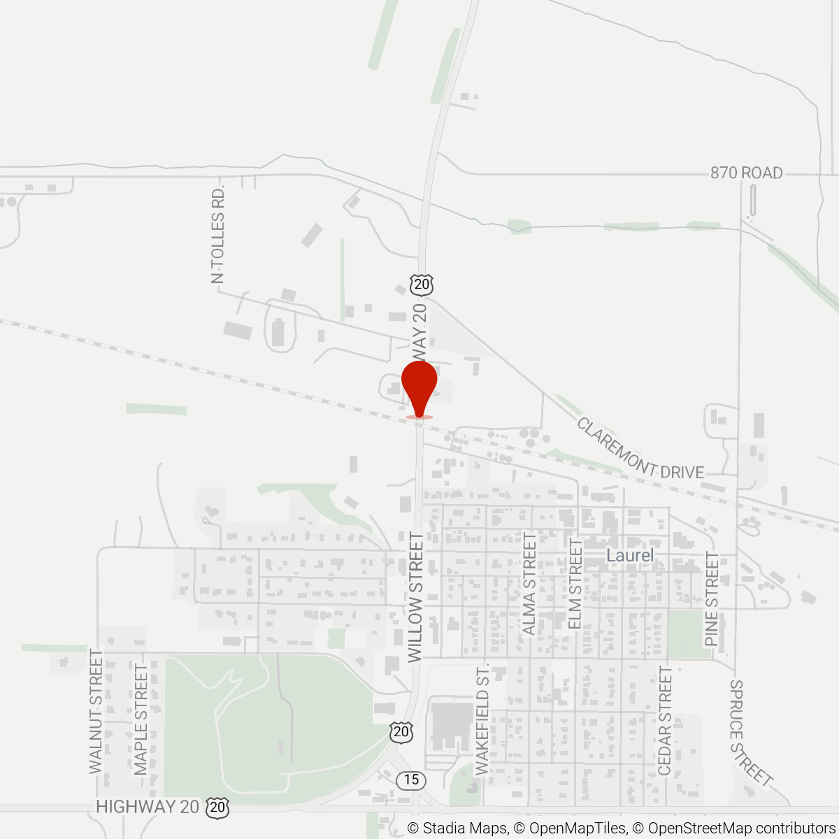 Map of Laurel, NE