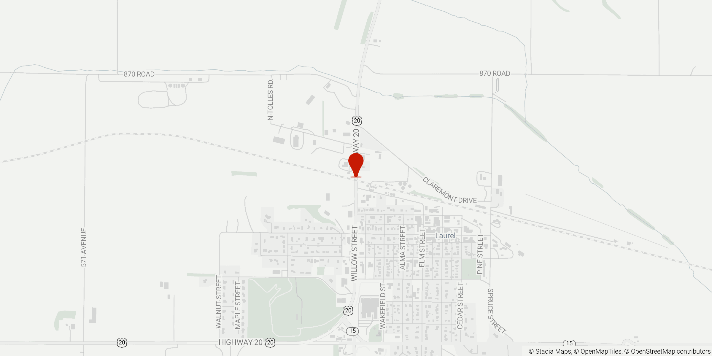 Map of Laurel, NE